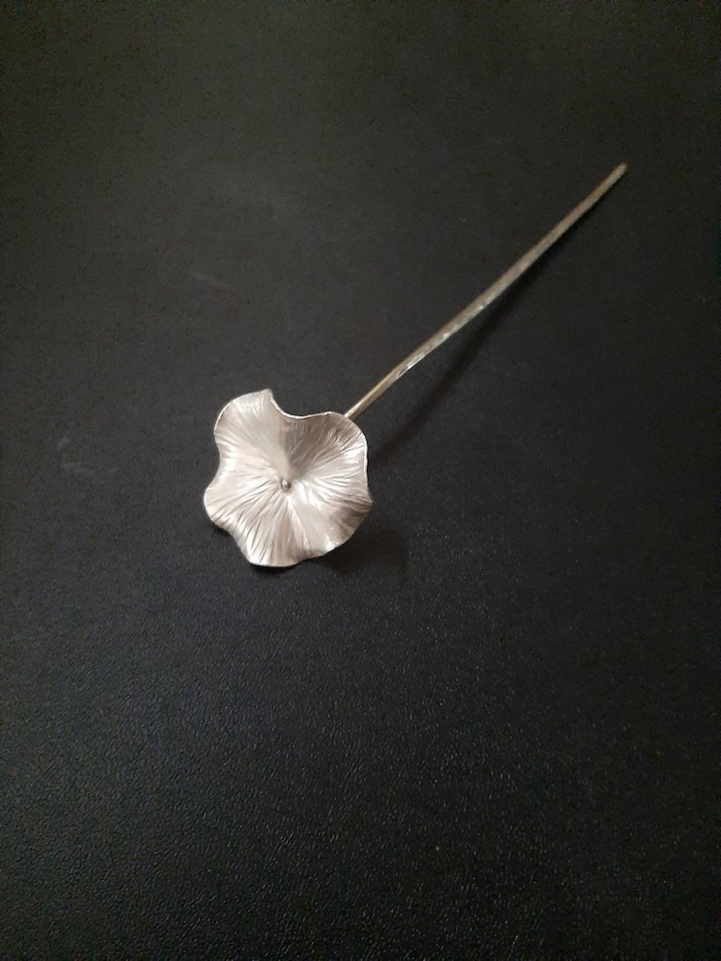 荷叶簪/荷叶茶拨 - 发饰 - 银 银色
