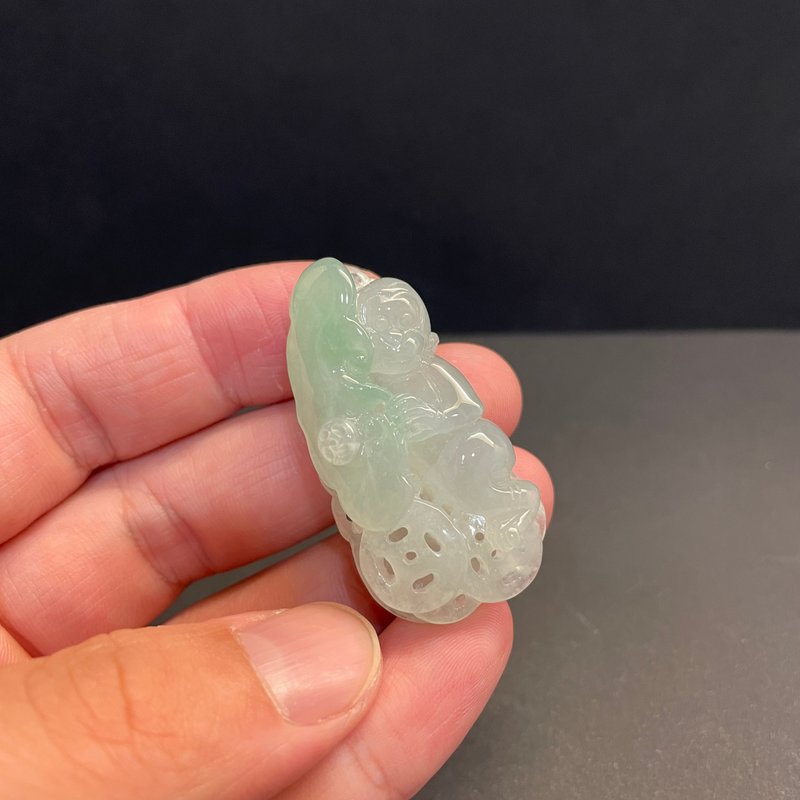 瀚玉珠宝 天然冰种翡翠 冰种带色翡翠猴子 缅甸玉 十二生肖 猴子 - 其他 - 玉石 