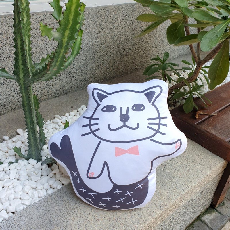 人鱼猫 抱枕 午睡枕 - 枕头/抱枕 - 其他材质 白色