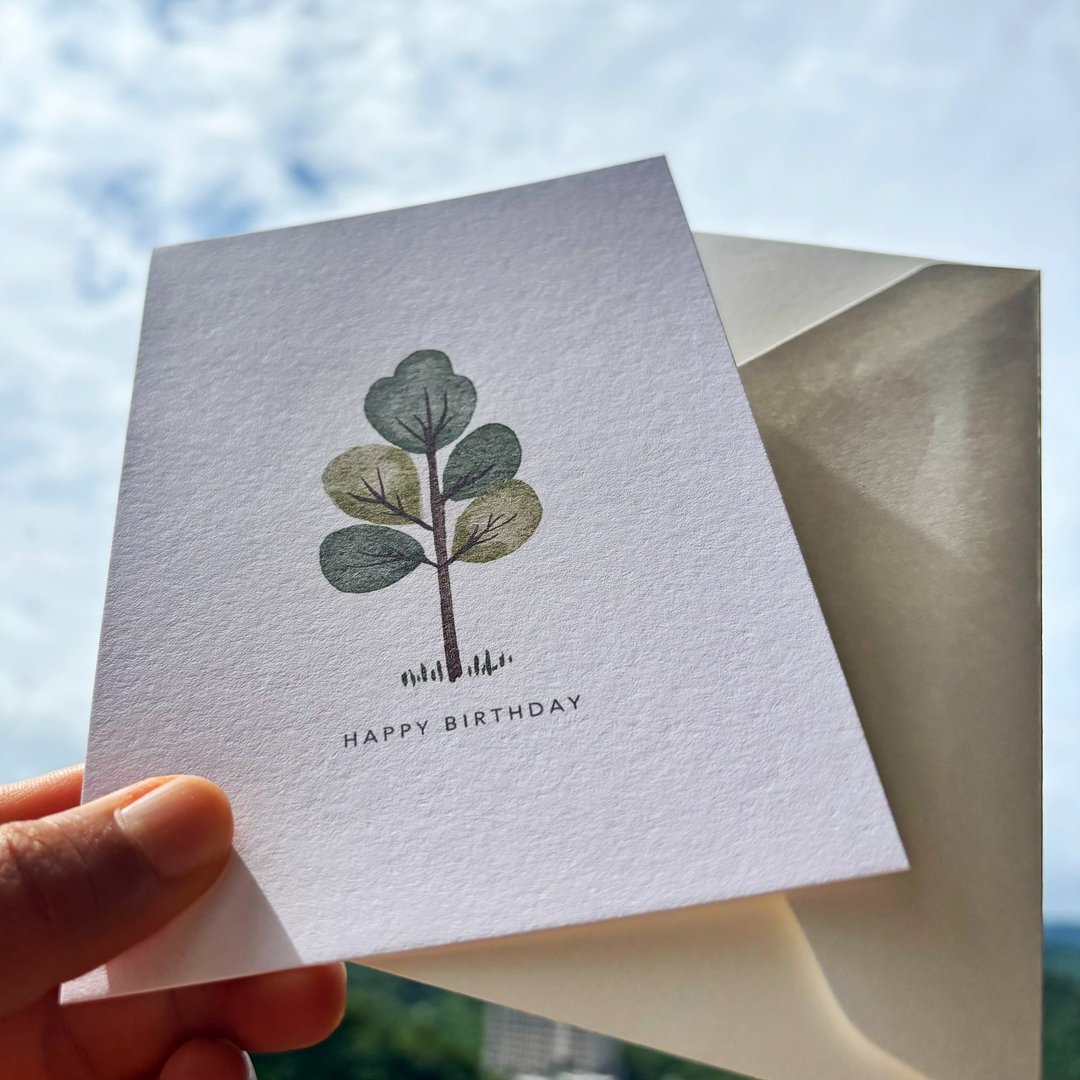 手绘植物插画明信片 定制化卡片 生日卡 万用卡 祝福卡 贺卡 谢卡 - 卡片/明信片 - 纸 绿色