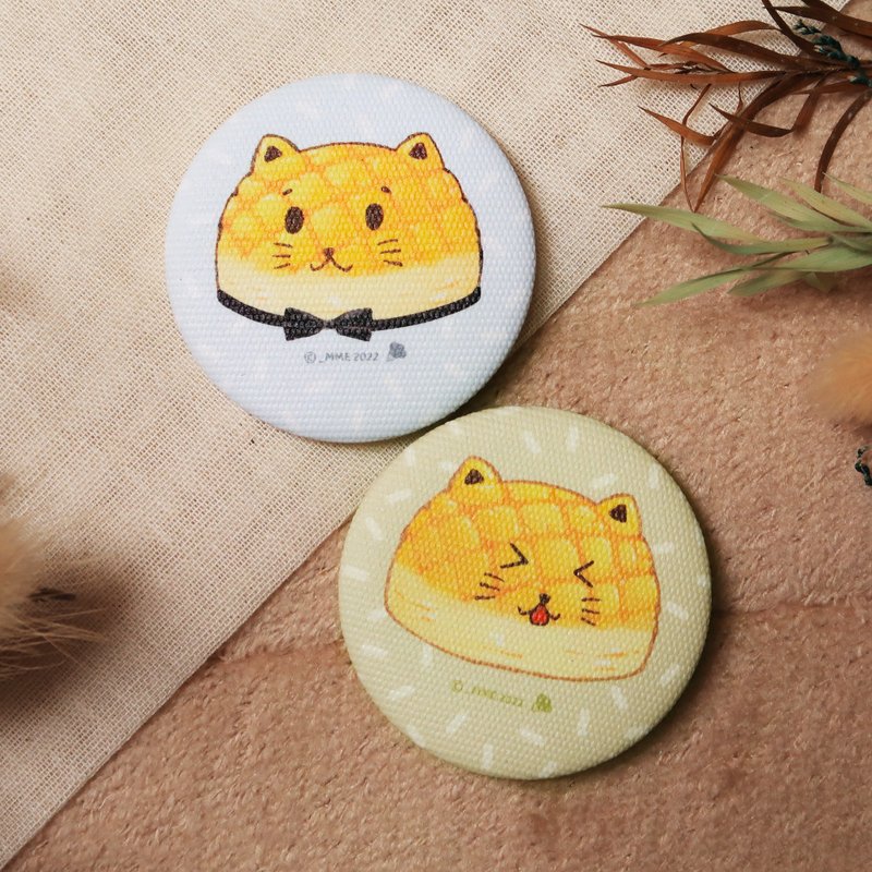 制造幸福。可爱菠萝猫。布面质感胸章 - 胸针 - 棉．麻 