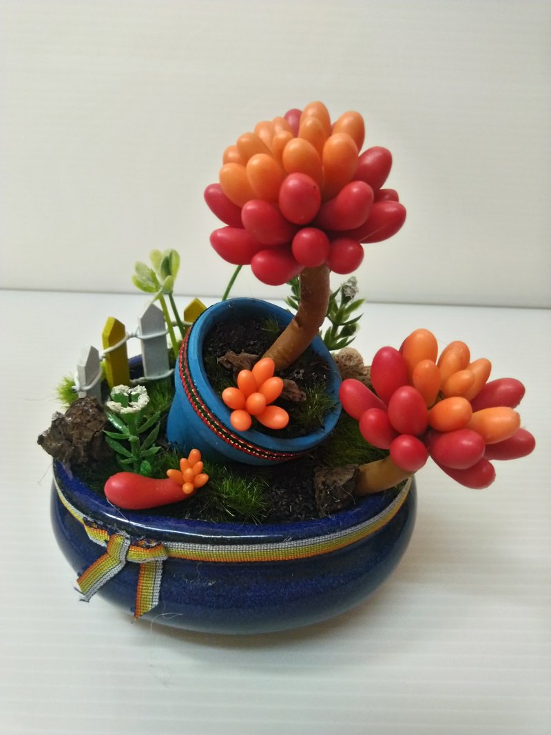 接单制作款/仿真盆栽多肉系列-红之玉 - 植栽/盆栽 - 植物．花 红色