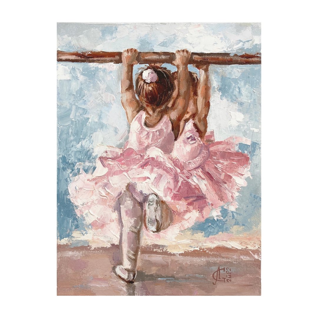 Little Ballerina Oil original painting - 墙贴/壁贴 - 其他材质 