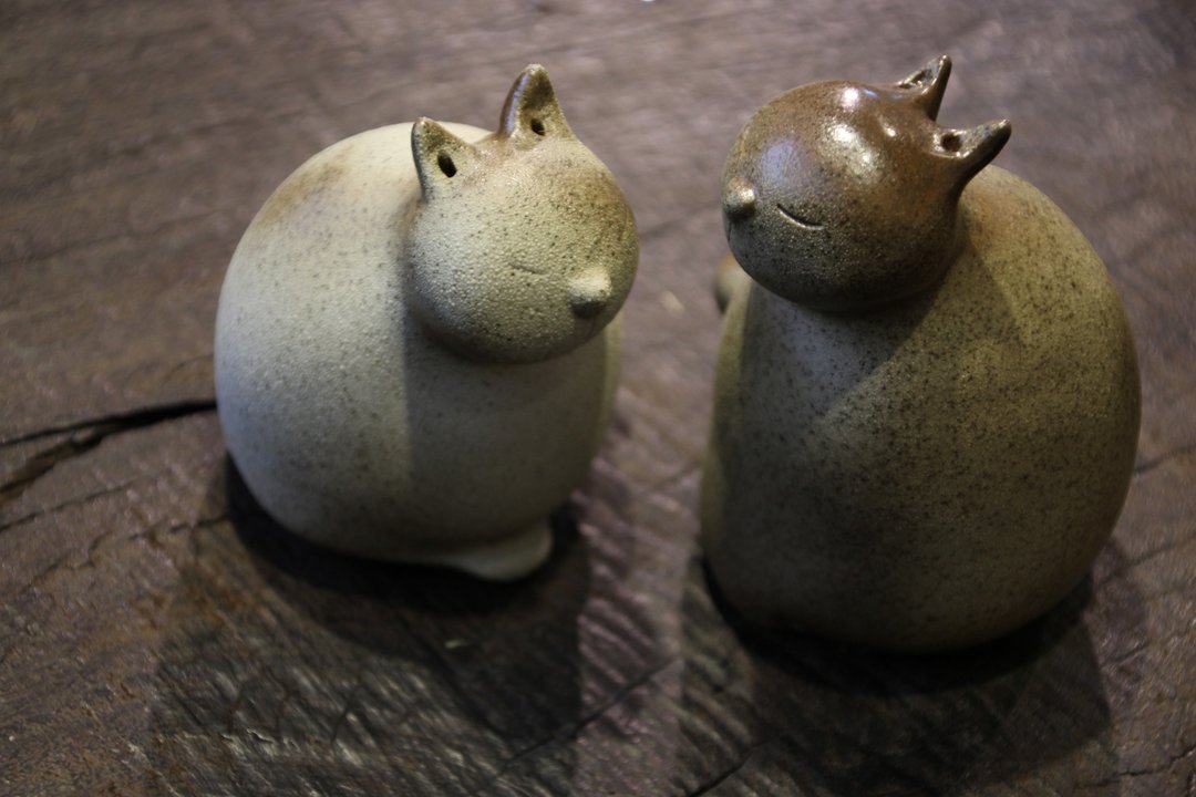 猫东东猫西西家居陈列摆件 - 摆饰 - 陶 灰色