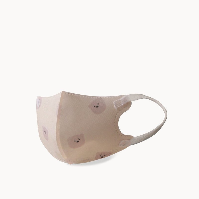 一心妇幼|一心一罩 儿童3D医用口罩-嫩婴 太妃糖熊宝(12入/袋) - 口罩 - 聚酯纤维 金色