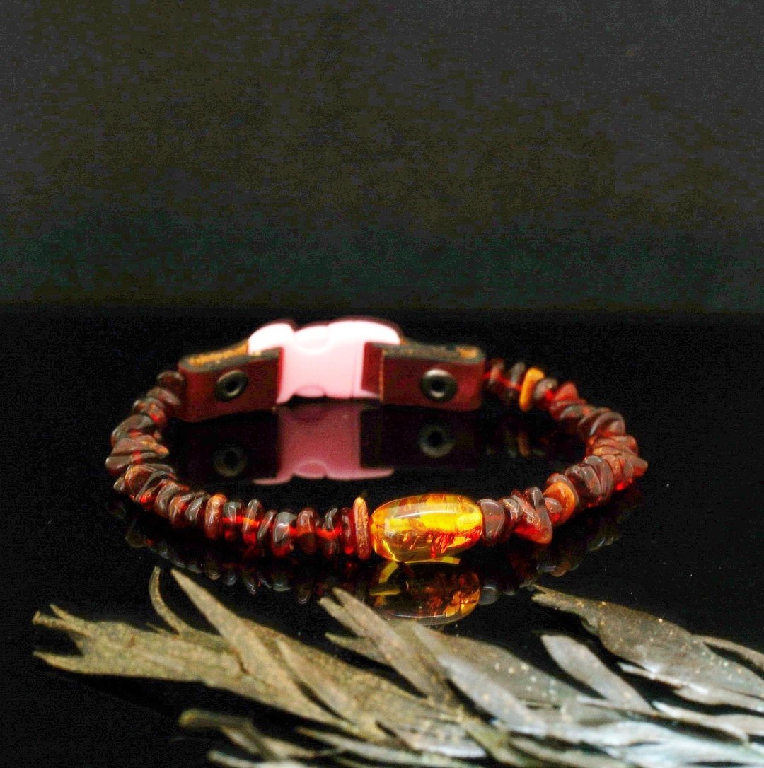 波兰金琥珀防蚤宠物颈带-2 ( Baltic Amber Collar For Cats ) - 项链 - 宝石 