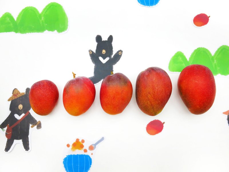 幸福果铺-格纹芒果熊枋山爱文芒果礼盒特级18粒10台斤装(8-9两/粒 - 其他 - 新鲜食材 红色