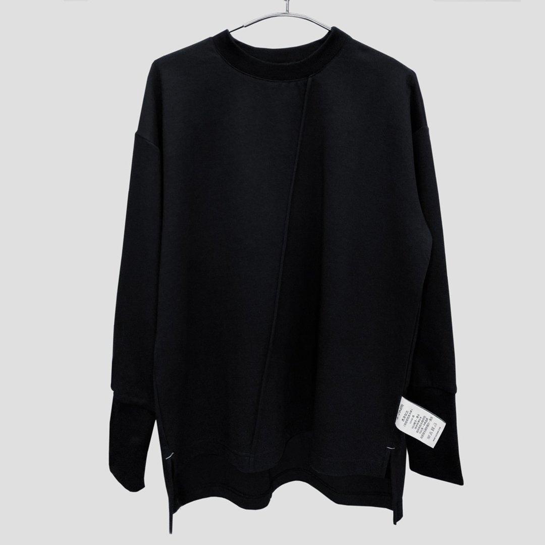 6:25am Long Sleeve Slash Tee - 黑色 - 中性连帽卫衣/T 恤 - 棉．麻 黑色