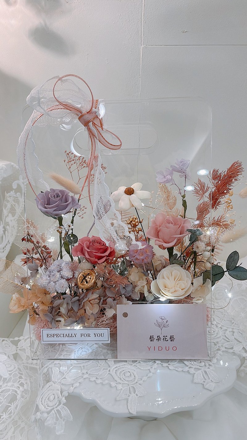 名片座永生花 - 名片架/名片座 - 植物．花 粉红色