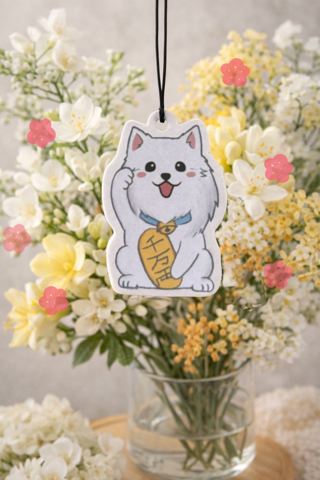 狐狸犬招财香氛片 - 香薰/精油/线香 - 纸 白色