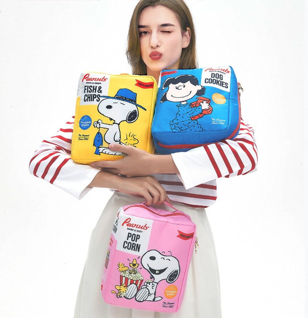 VOVAROVA x PEANUTS - SNOOPY 史努比旅行盥洗包收纳袋 - 化妆包/杂物包 - 其他人造纤维 白色