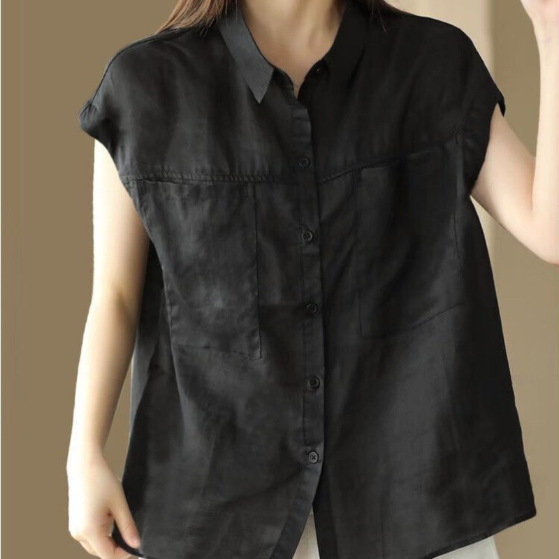 手工风格，极简，落肩，宽松，纯棉衬衫。 - 女装衬衫 - 棉．麻 多色