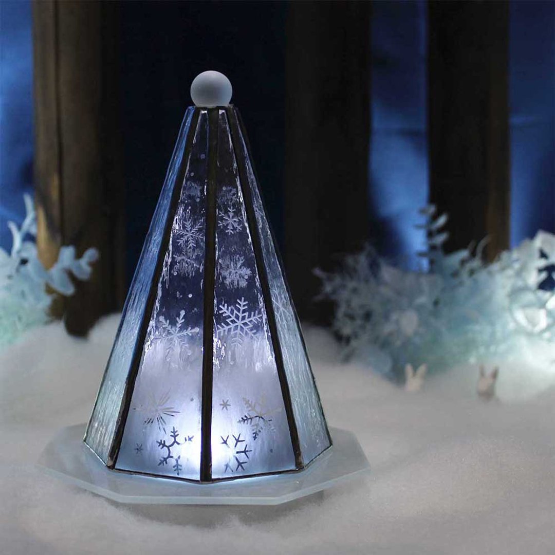 成人感圣诞树 雪与冰的世界 彩色玻璃灯 (附带 LED 灯) - 灯具/灯饰 - 玻璃 透明