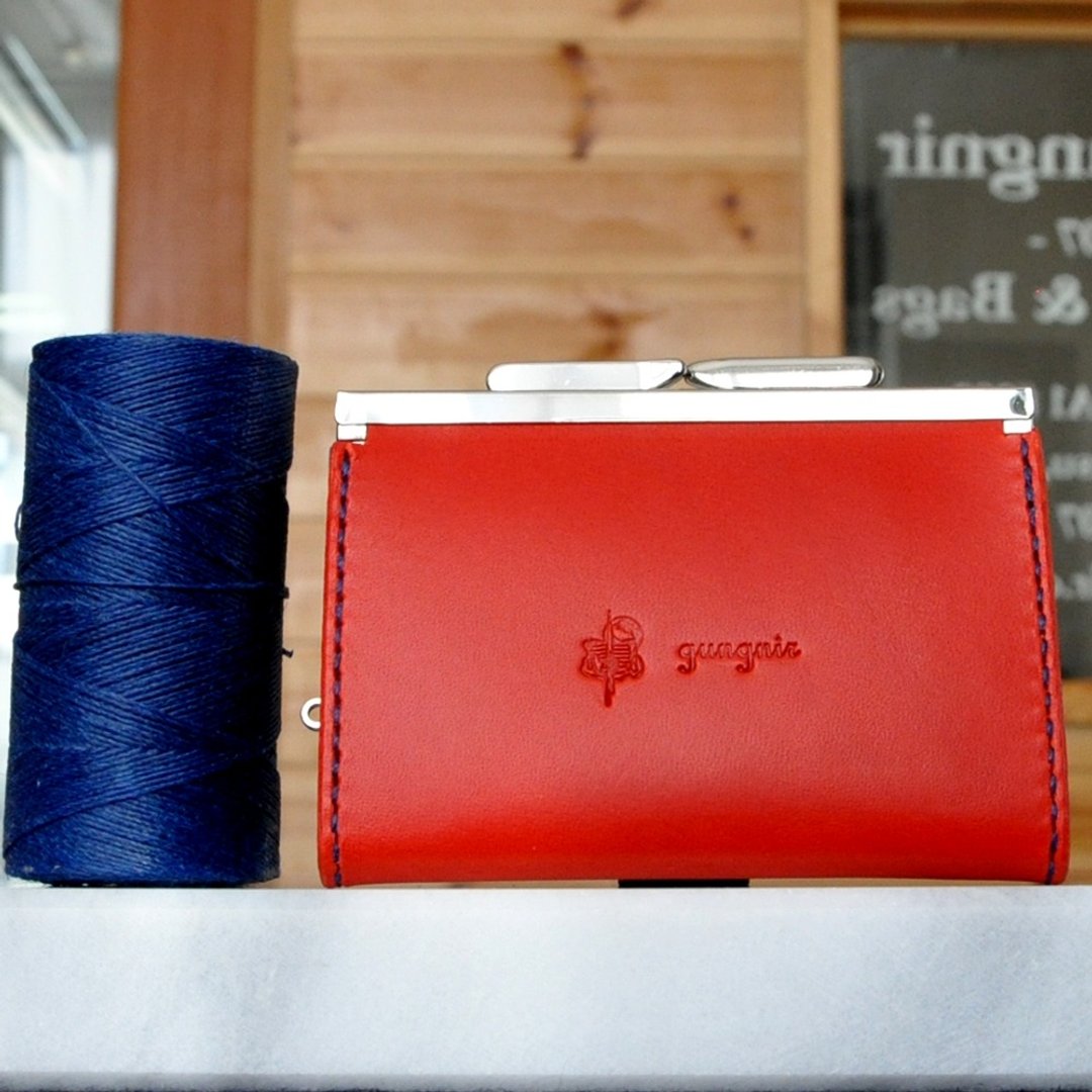 Gamaguchi Coin Case No.10 Buttero - 零钱包 - 真皮 红色