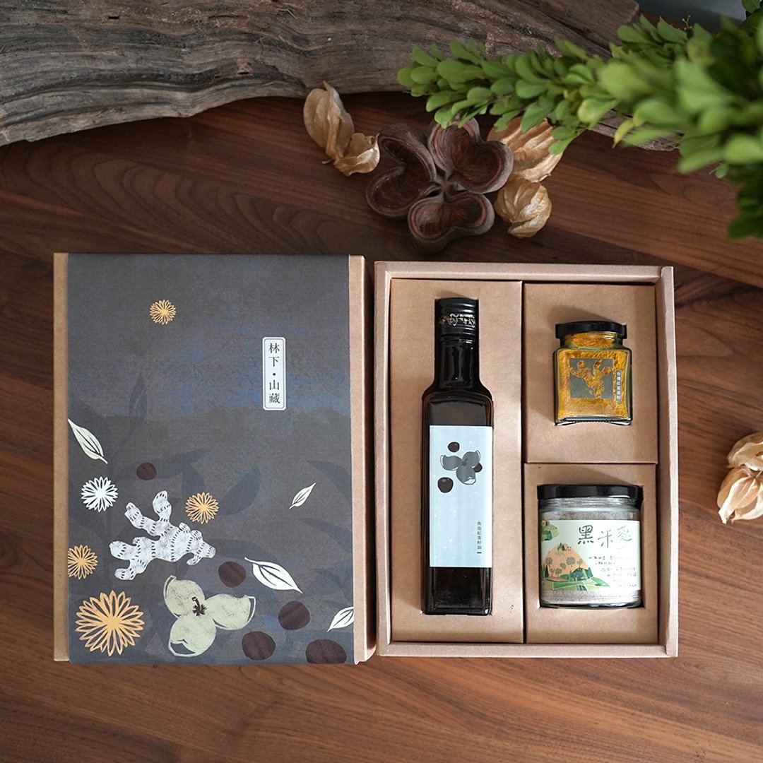 【中秋礼盒】山藏 - 三款规格│土肉桂/红茶籽油/姜黄粉/黑糙米麸 - 其他 - 新鲜食材 橘色