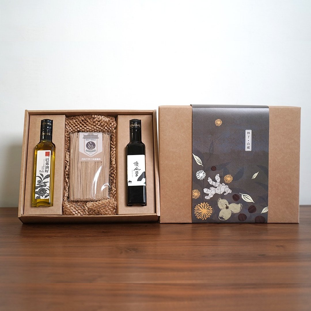 【中秋礼盒】山藏│巴莱油好苦茶油/手工全麦面条/傻瓜酱 - 其他 - 新鲜食材 橘色