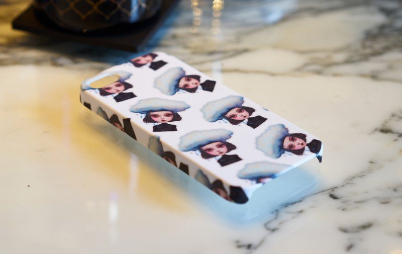 保护壳 iphone case - Samsung galaxy case - Kiddodog - cloud charecter - Kawaii Bob hair girl rule the world! Blue - white - handmade - design - 平板/电脑保护壳 - 塑料 蓝色