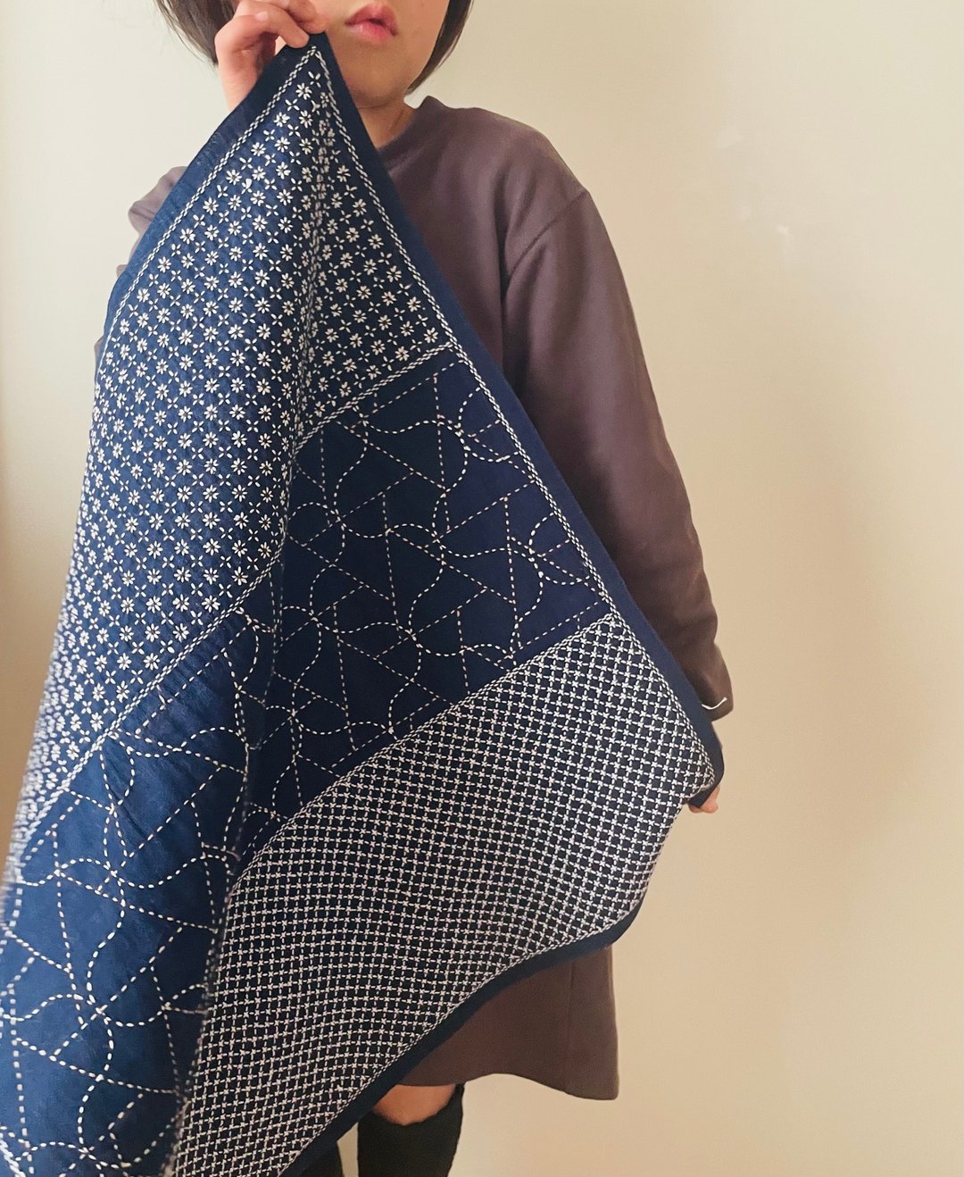 Total sashiko sashiko cloth (furoshiki) mixed pattern - 其他 - 棉．麻 蓝色