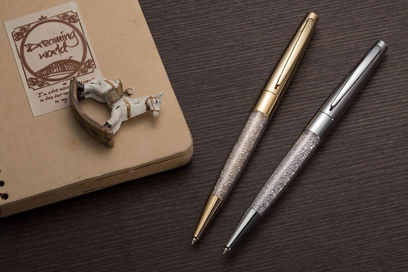 【DT&CREATION】晶莹剔透无瑕人生水晶原子笔 - 闪耀银 - 圆珠笔/中性笔 - 其他金属 银色