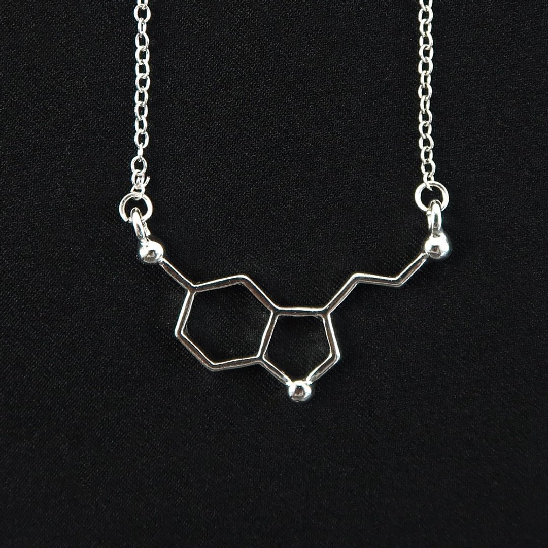 化学分子项链 - 血清素(快乐分子) 化学系饰品 理科礼物 创意化学 - 项链 - 其他金属 多色