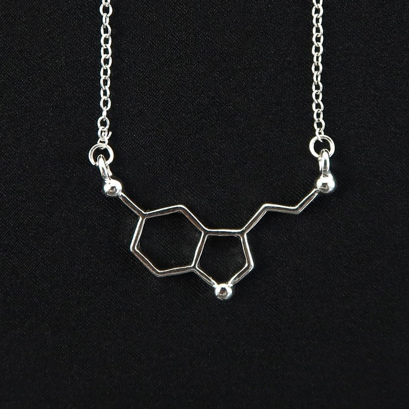 化学分子项链 - 血清素(快乐分子) 化学系饰品 理科礼物 创意化学 - 项链 - 其他金属 多色