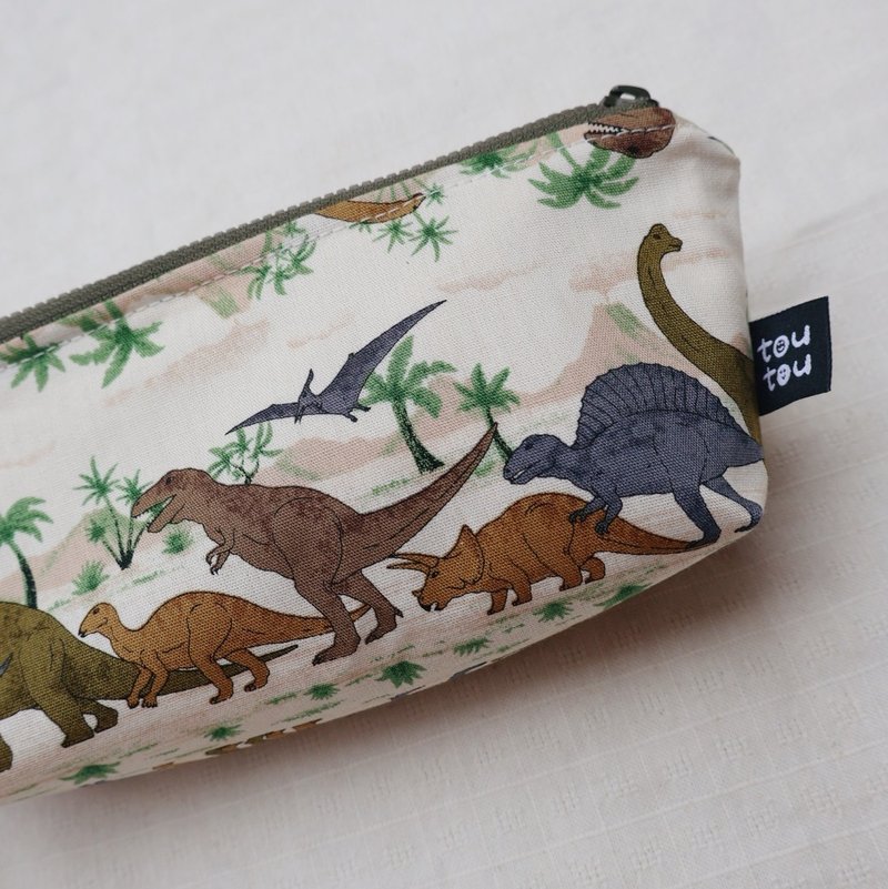 手作笔袋 收纳袋 / 侏罗纪 - 铅笔盒/笔袋 - 棉．麻 咖啡色