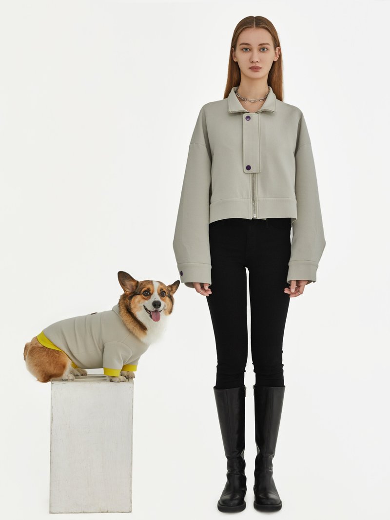 2020秋冬新款 太空棉廓形外套 灰色宠物亲子装 - 女装休闲/机能外套 - 其他人造纤维 灰色