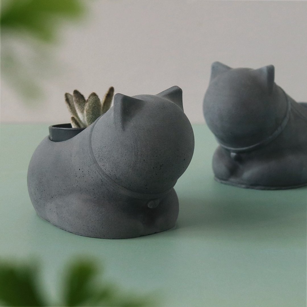 整只猫【猫造型水泥盆】 - 植栽/盆栽 - 水泥 