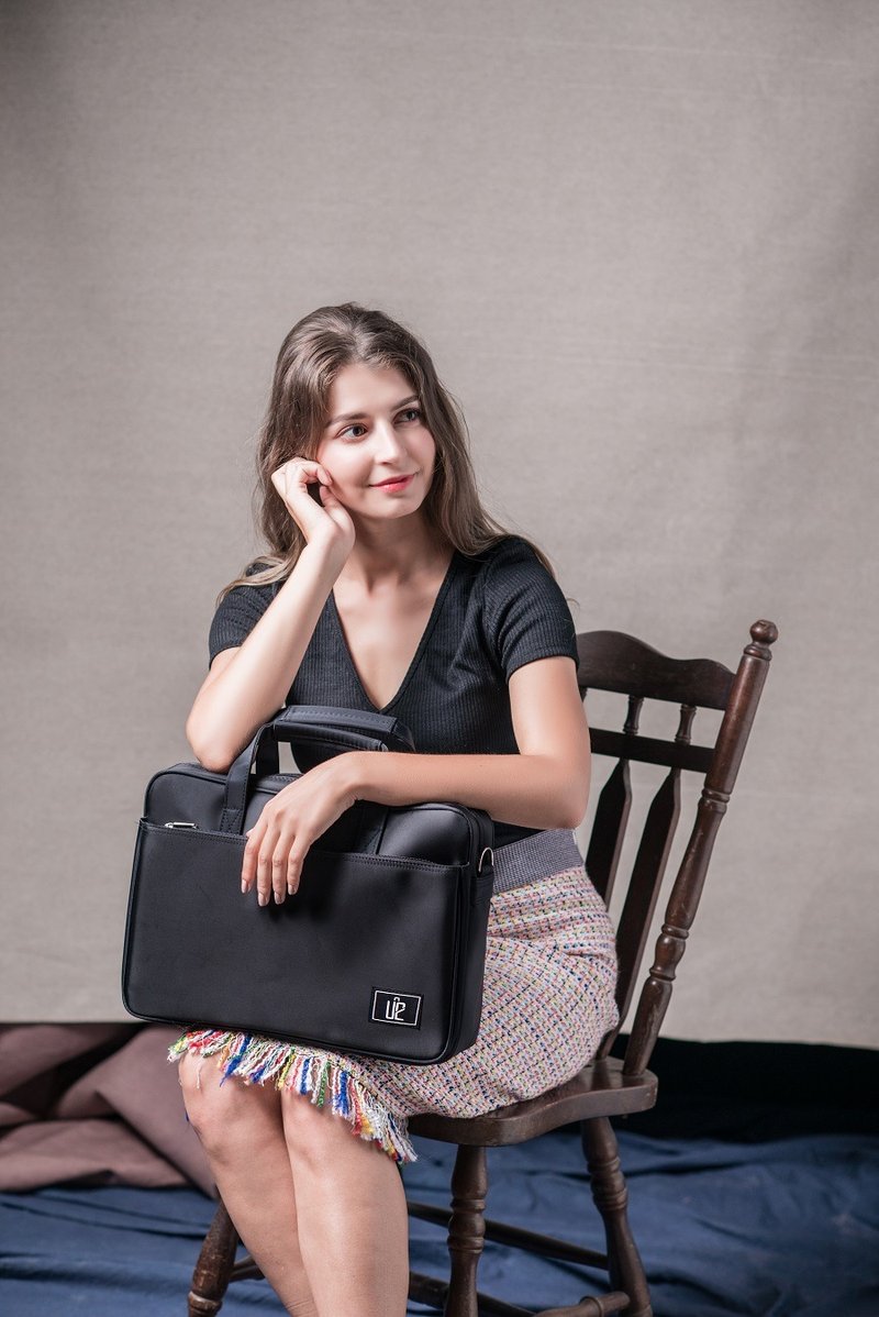 U2BAGS - Classic1500 双拉链公文包 商务包 上班包 防泼水 中性 - 公文包/医生包 - 聚酯纤维 黑色