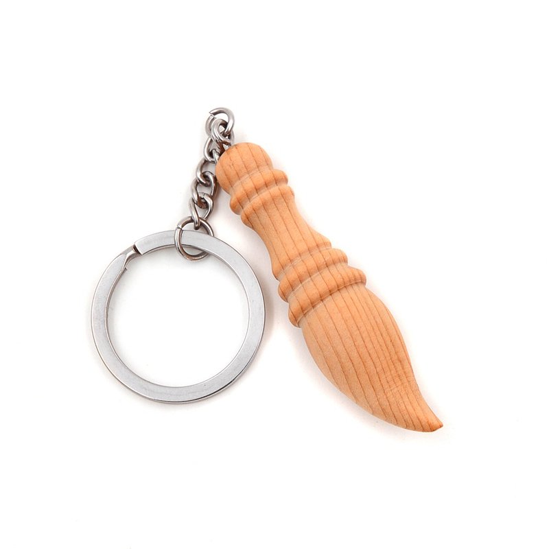 台湾桧木文昌笔钥匙圈|祈愿金榜题名 一笔业绩财的祝福笔 - 钥匙链/钥匙包 - 木头 金色