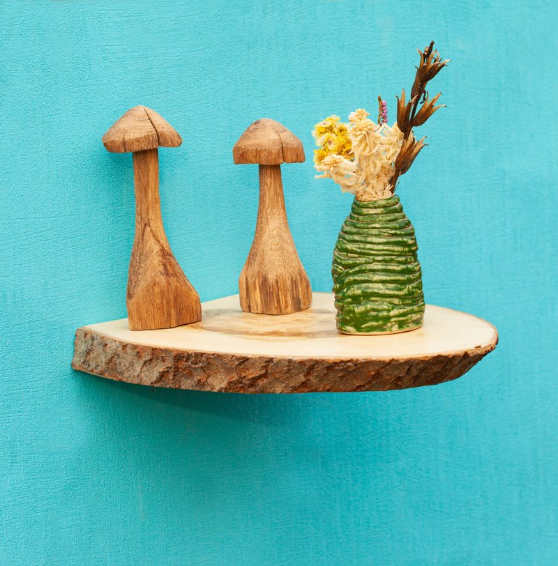 wood slice shelf, natural aspen shelf, book shelf, shelf candlestick, vase shelf - 墙贴/壁贴 - 木头 