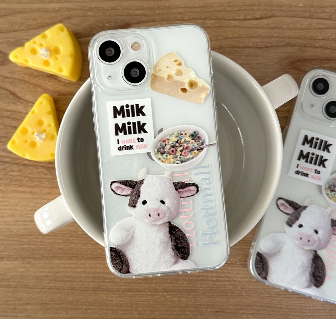 iPhone 16/15/14/13/12/11/XS/XR/7/8/SE2/SE3 乳牛透明手机壳 - 手机壳/手机套 - 塑料 多色