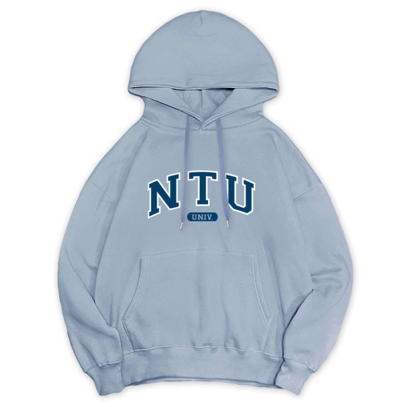 【台湾大学/台大】NTU午厚时光落肩帽T_苏打汽水 - 其他 - 棉．麻 蓝色