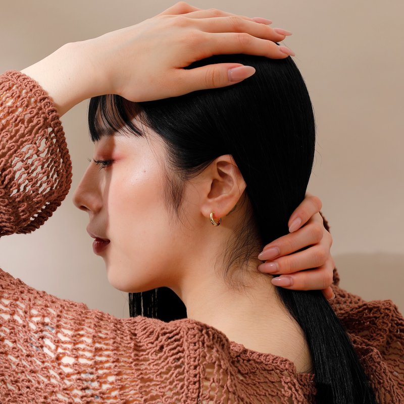 legato-plain GD ─ 雅致光泽Smooth耳环 金色 - 耳环/耳夹 - 其他金属 金色