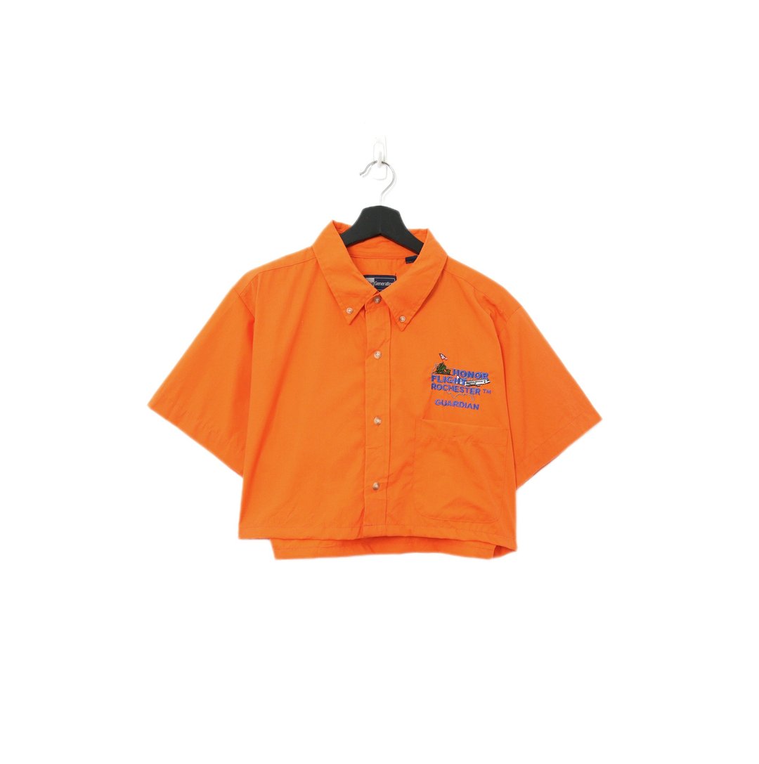 Back to Green-再制短板刺绣衬衫 军事飞机 wt-23//vintage shirt - 女装衬衫 - 棉 