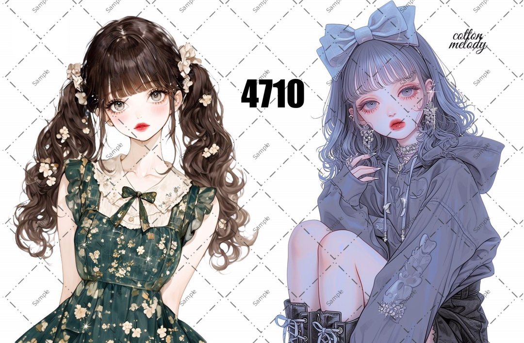 original sticker no.4710 人物贴纸 原创贴纸 原创人物贴纸 装饰贴纸 cotton melody - 贴纸 - 纸 