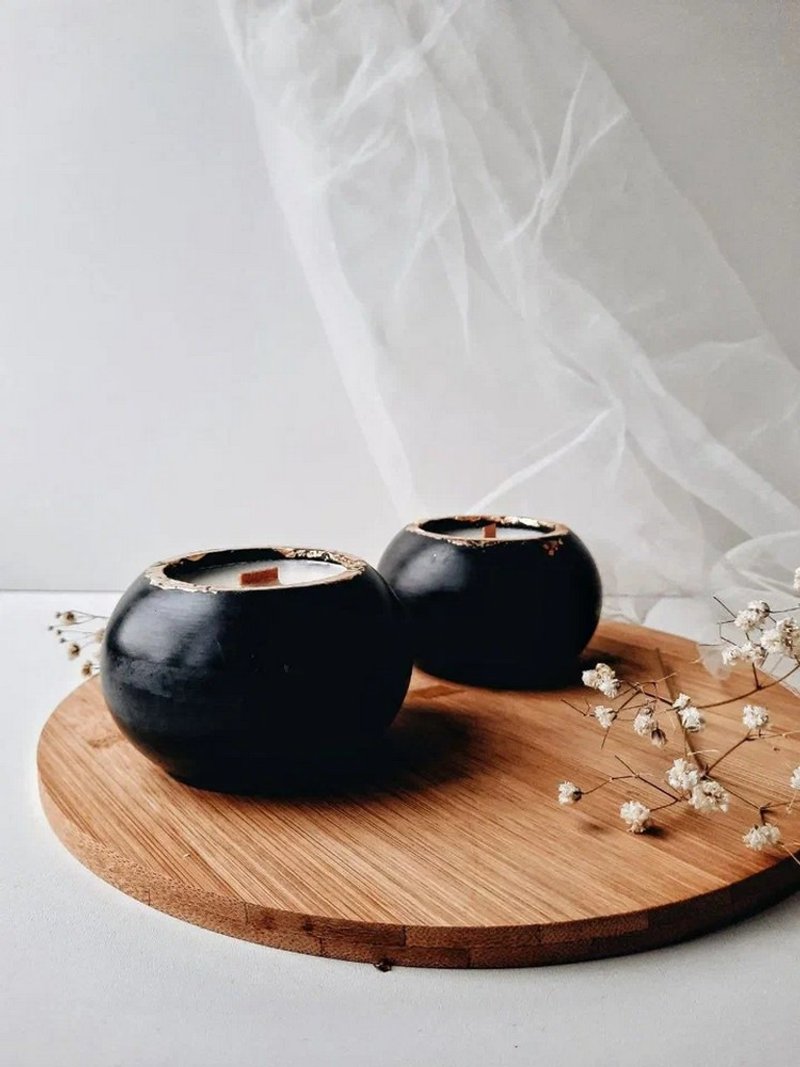 香味杜松森林/香味大豆定制蜡烛送给姐妹的礼物 - 蜡烛/烛台 - 蜡 黑色