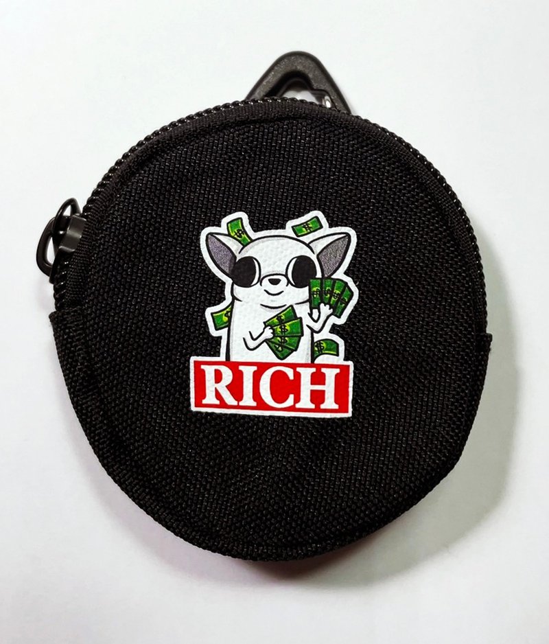 吉娃娃零钱包 RICH零钱包 伍吉零钱包 军用扣环  口袋零钱包 - 零钱包 - 棉．麻 黑色