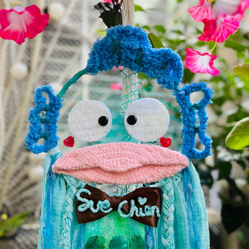 人鱼汉顿 捕梦网 ハンギョドン  Hangyodon Dreamcatcher - 墙贴/壁贴 - 棉．麻 蓝色