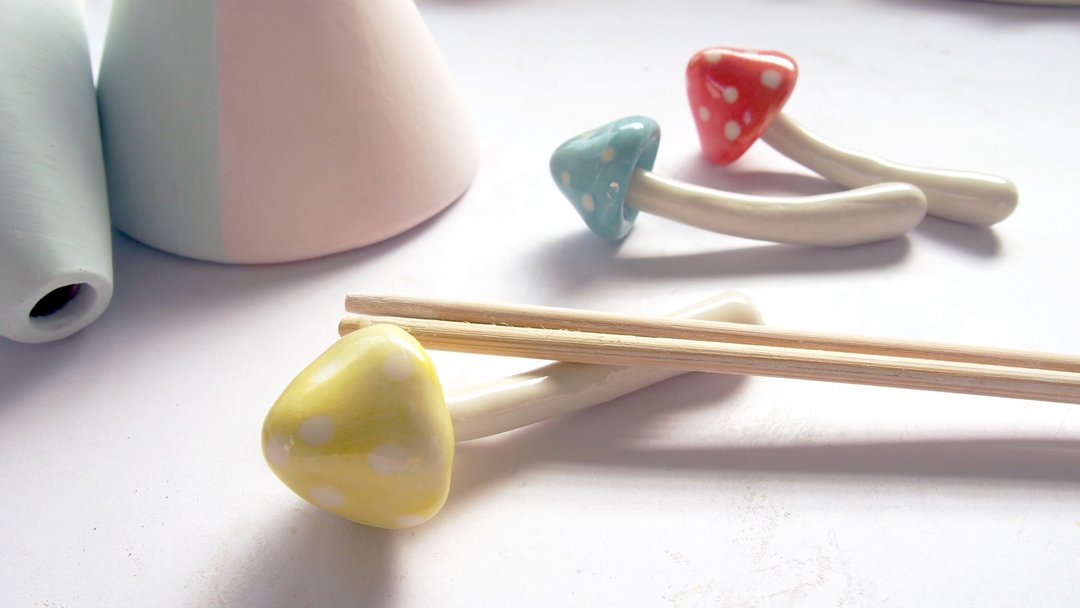 Mushroom Pop  Chopsticks  l ceramics l May&Clay Ceramics Studio - 花瓶/陶器 - 陶 多色