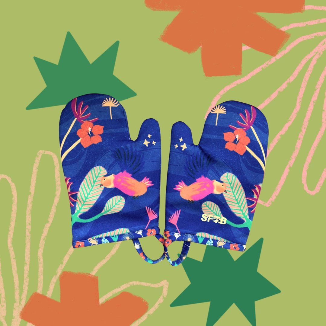 Stay at Home Oven Mitt - 手套 - 聚酯纤维 蓝色