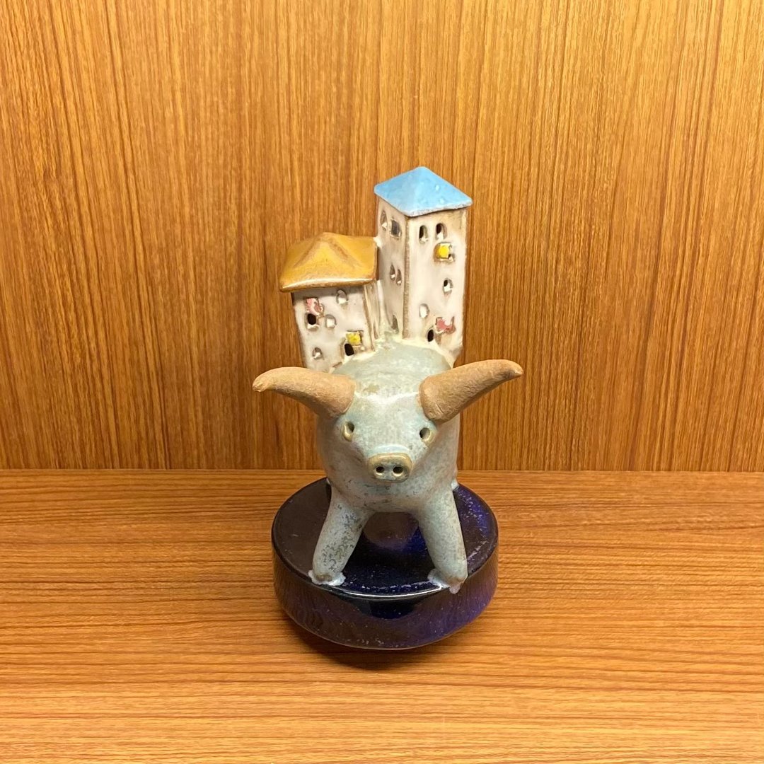 N131白房子十二生肖吉祥物音乐盒(牛) - 其他 - 陶 透明