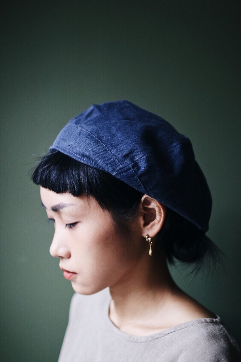 OMAKE  Omabow Mushroom Cap / 丹宁蓝 - 帽子 - 棉．麻 蓝色