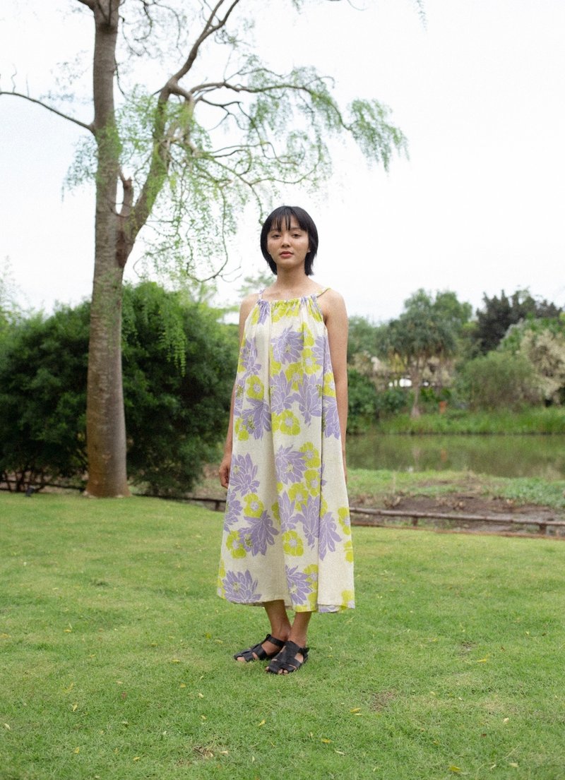 Mulmul 藍色的帐篷连衣裙 - 洋装/连衣裙 - 棉．麻 紫色