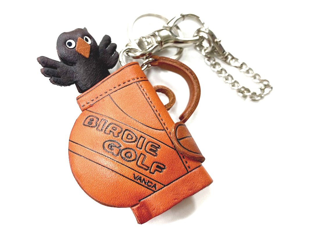 GENUINE 3D LEATHER GOLF BAG HANDMADE LEATHER SPORTS/BAG CHARM - 钥匙链/钥匙包 - 真皮 咖啡色