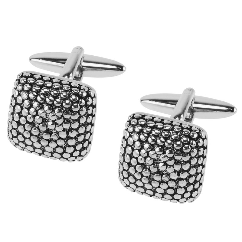 复古黑色圆点袖扣 - 袖扣 - 其他金属 黑色