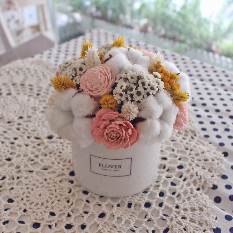 Flover 芙拉设计 温暖粉橘色系干燥盆花 - 植栽/盆栽 - 植物．花 