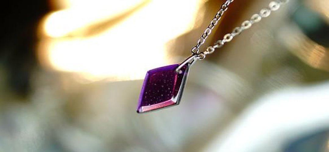 Violet sea diamond - 项链 - 其他金属 