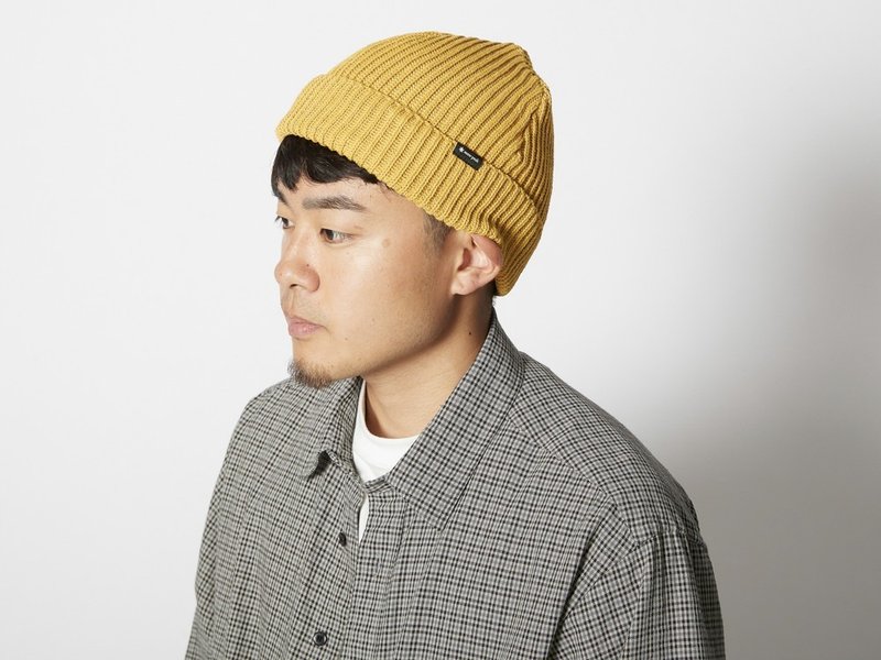 PE/CO 混纺针织帽 芥末黄 - 帽子 - 聚酯纤维 黄色
