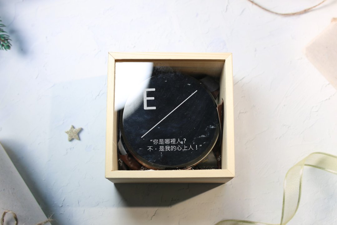 好想告诉你情话系列~大理石镭雕客制杯垫饰品拍摄道具 - 摆饰 - 石头 多色